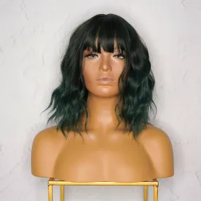 HAYLEY Dark Green Bob Fringe Wig