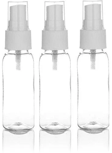 Healthvit Empty 60ml Reffilable Transparent Spray Bottle - Pack of 3 For makeup,cosmetic,Scent Spray, perfumes ,toiletries liquid containers