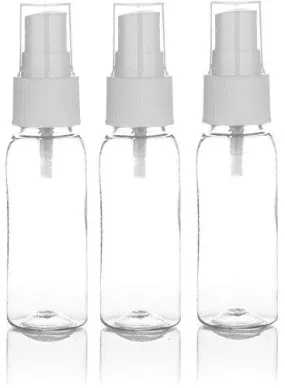 Healthvit Empty 60ml Reffilable Transparent Spray Bottle - Pack of 3 For makeup,cosmetic,Scent Spray, perfumes ,toiletries liquid containers