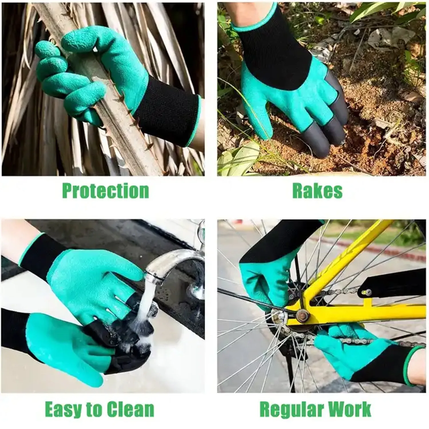 Heavy Duty Garden Farming Gloves- ABC Plastic Washable With Hand Fingertips & ABS Claws For Digging & Planting, Gardening Tool for Home Pots Agriculture Industrial Farming work Men & Women (1 Pair / Mix Color)