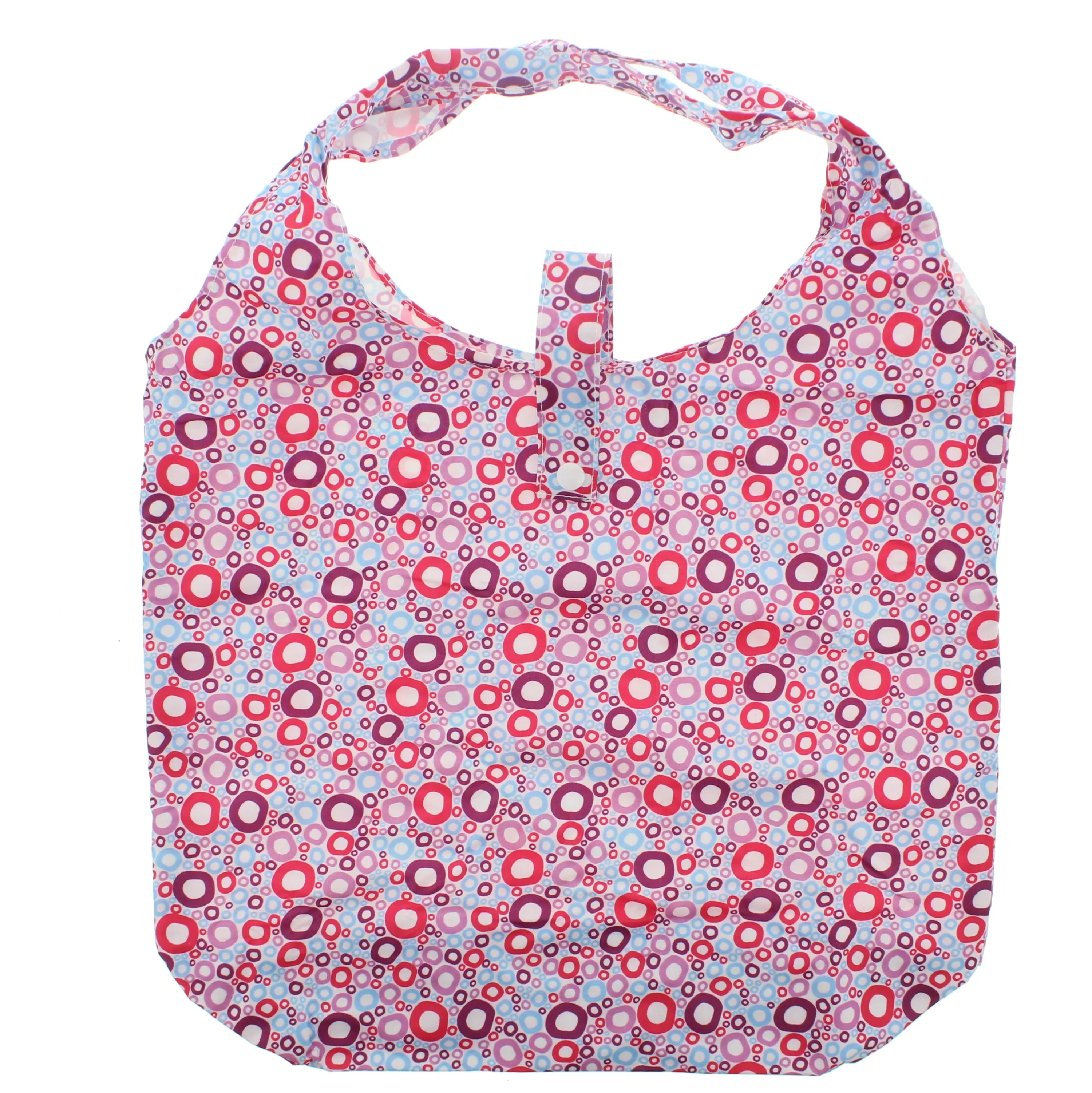 Heavy Duty Pastel Spotted Shopping Bag in Pocket Pouch