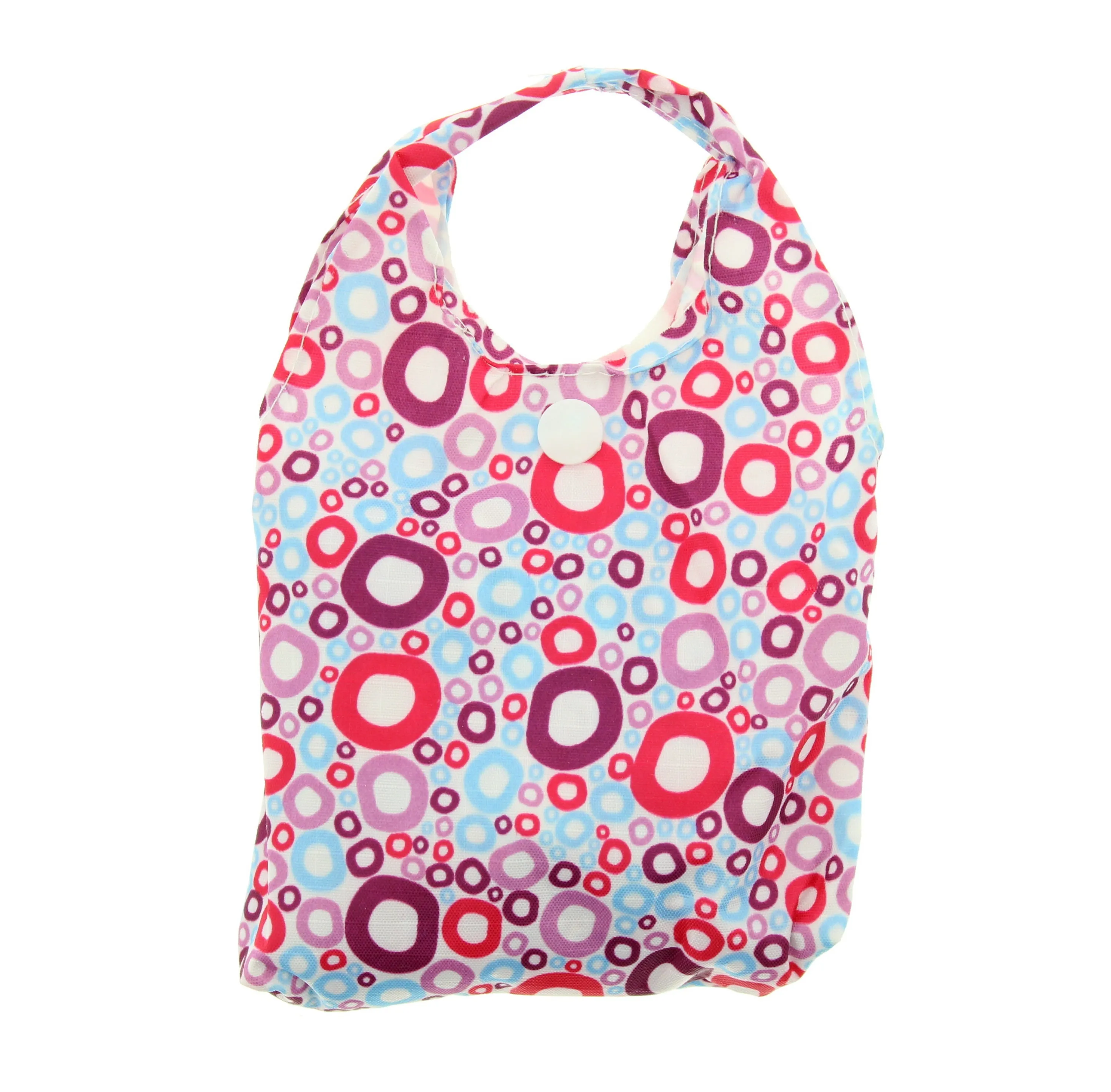 Heavy Duty Pastel Spotted Shopping Bag in Pocket Pouch