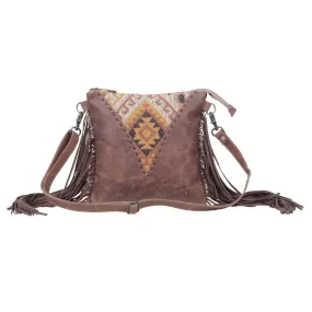 Hera Leather & Canvas Fringe Shoulder Bag