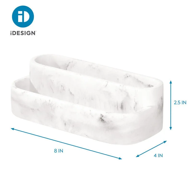 iDesign Dakota 2-Tier Organizer in White Marble