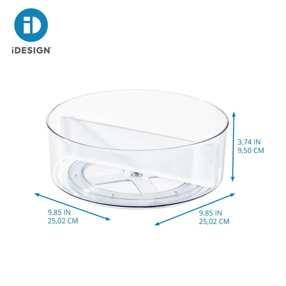 iDesign Divided Turntable Clear/Marshmallow