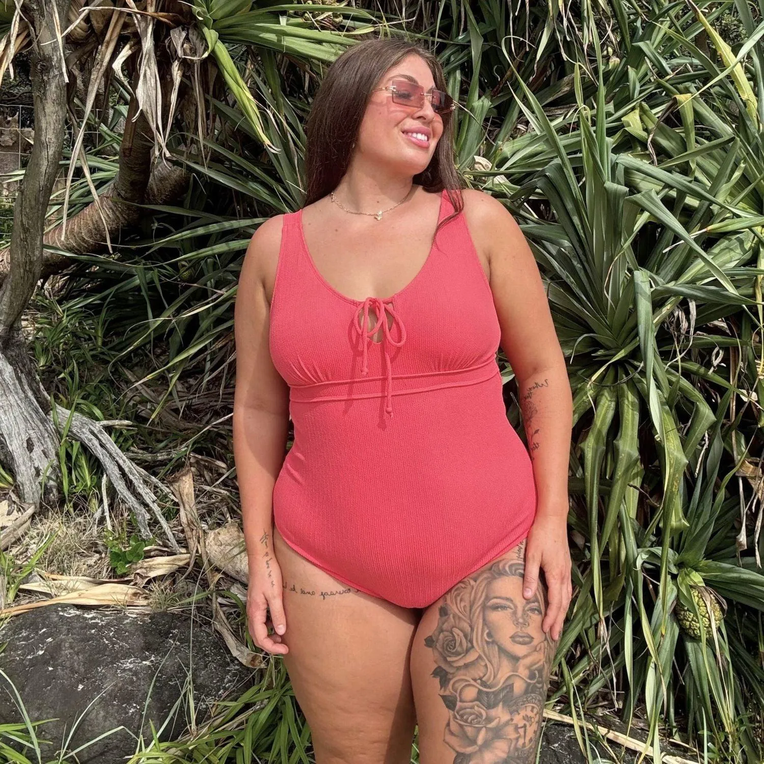 I'll Be Right Here Swimsuit - Coral