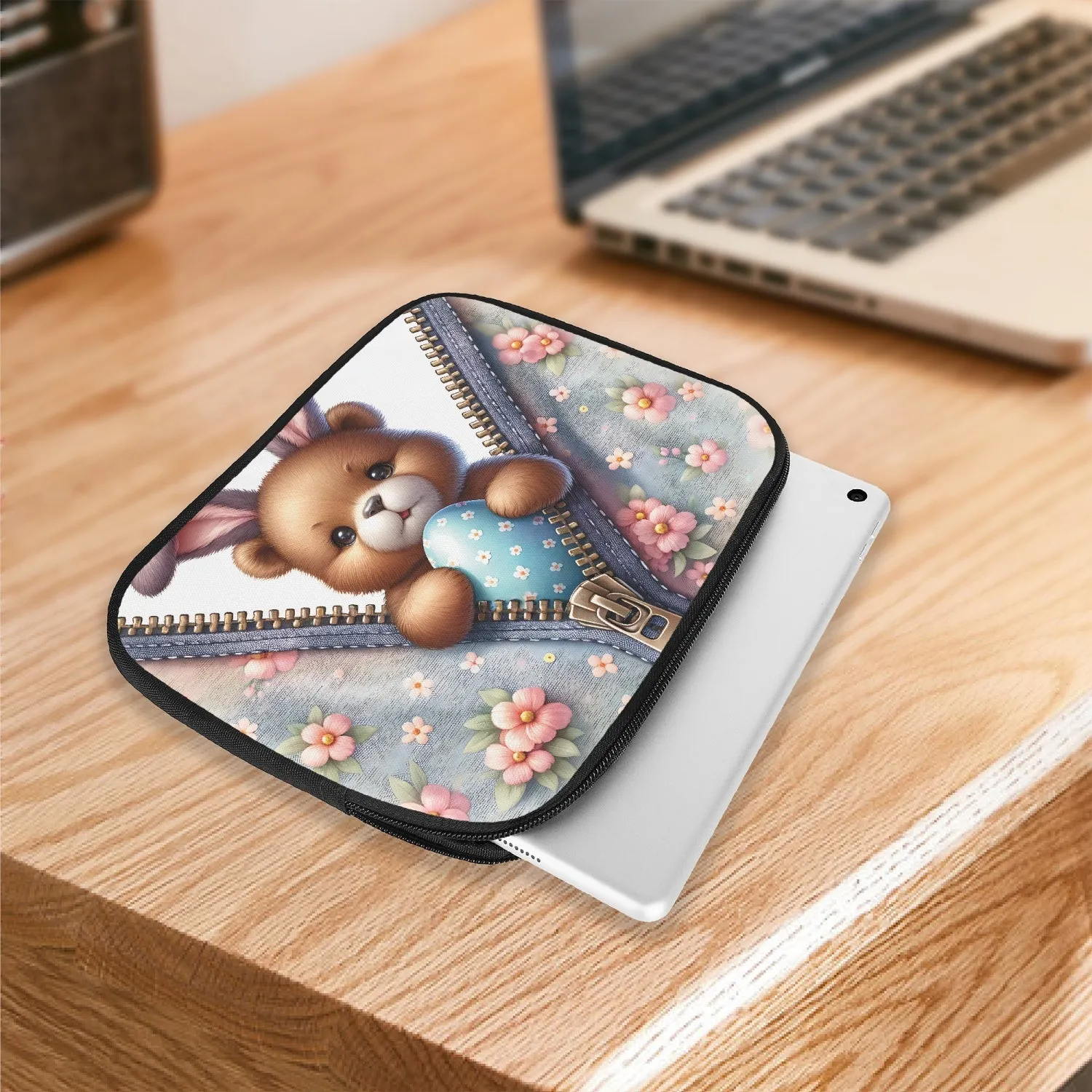 iPad Sleeve - Easter, Bear with Bunny Ears, awd-505