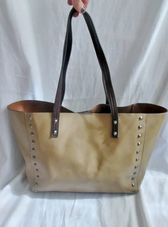 JESSICA SIMPSON Vegan Handbag Tote Shoulder Bag Spike DJON YELLOW MUSTARD