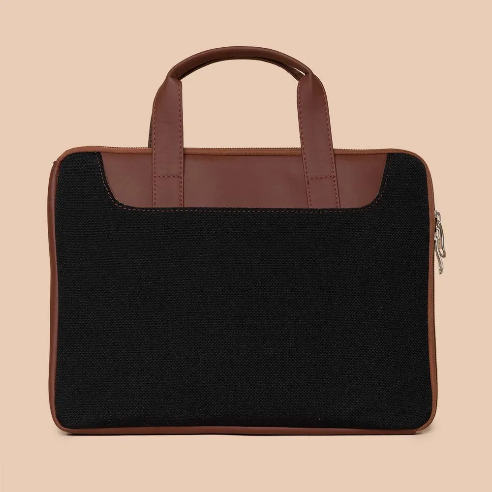 Jet Black L-Zippered Laptop Sleeve