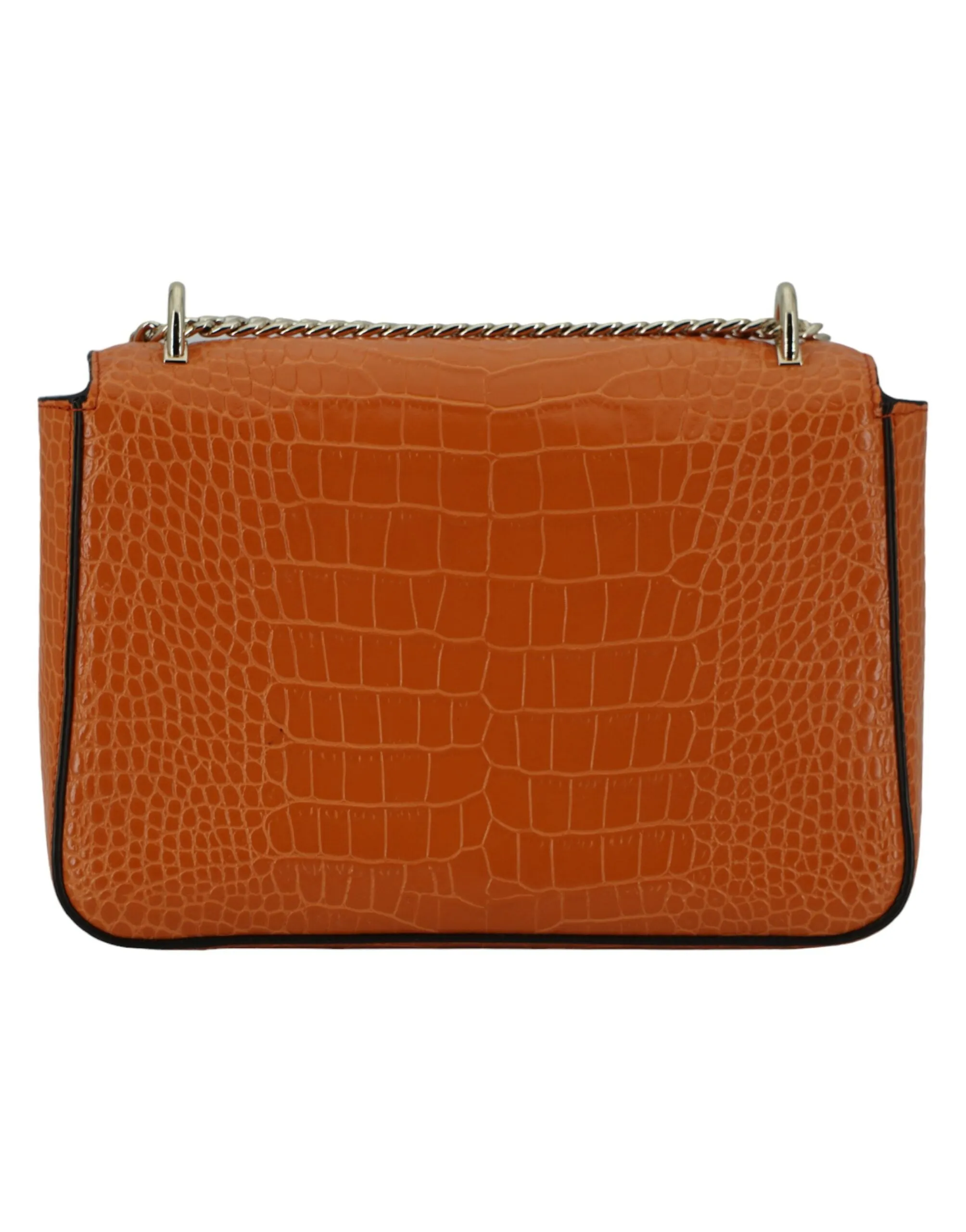 Jimmy Choo Amber Orange Leather Shoulder Bag