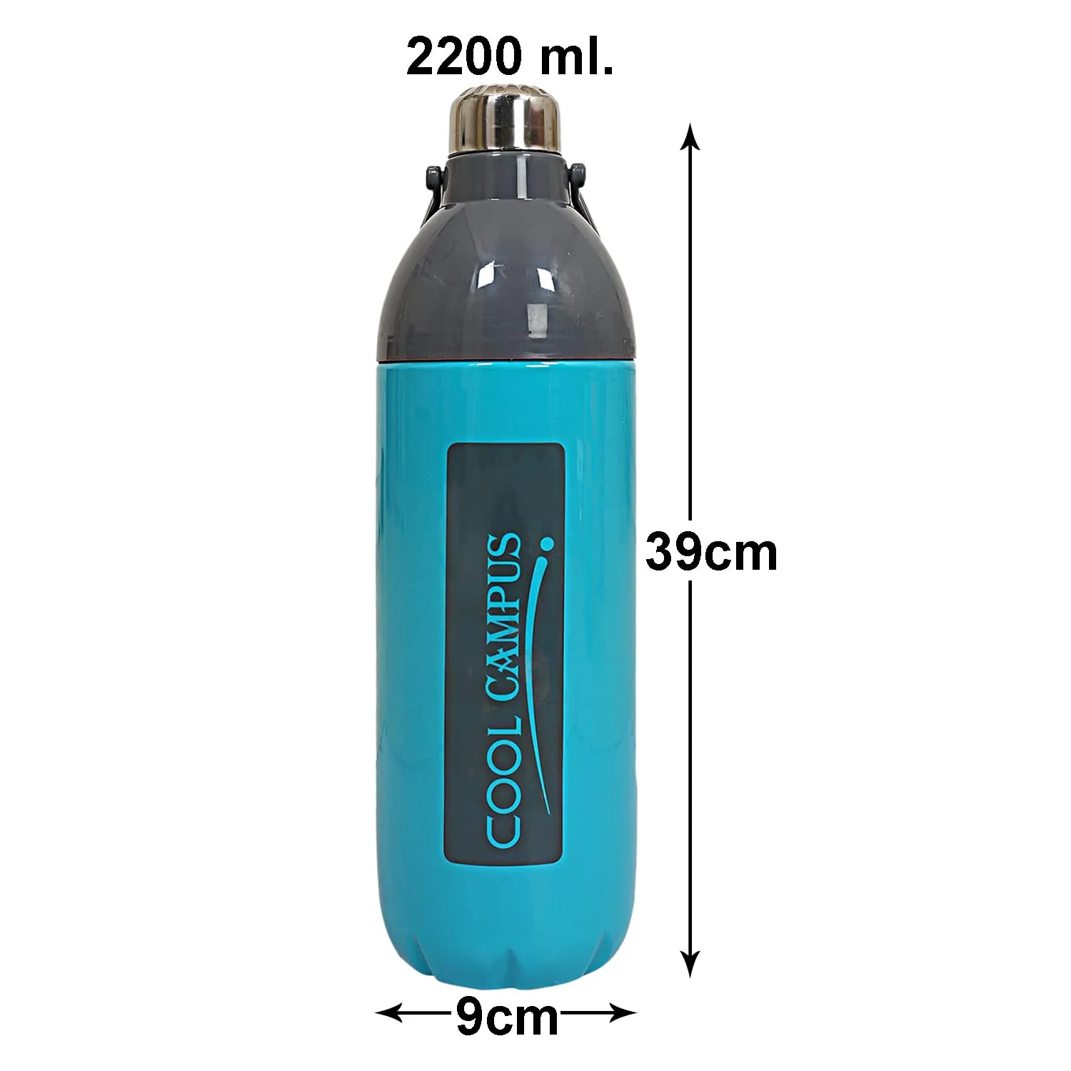 Kuber Industries Water Bottle|Insulated Plastic Water Bottle with Handle|Water Bottles for Travel|Hot & Cold Water Bottle|2200 ML (Assorted, Pack of 1)