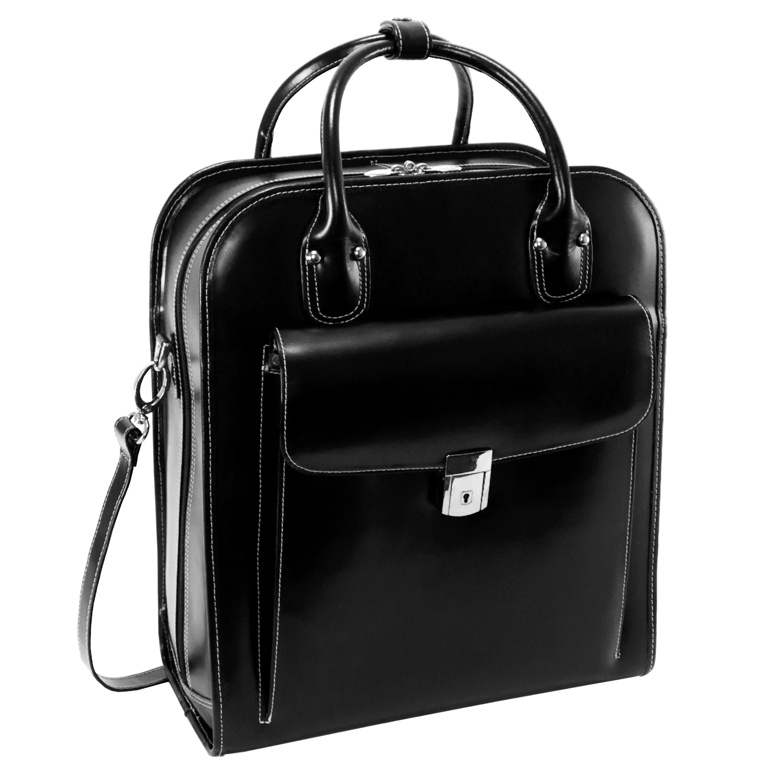 LA GRANGE | 15” Leather Vertical Detachable-Wheeled Laptop Case