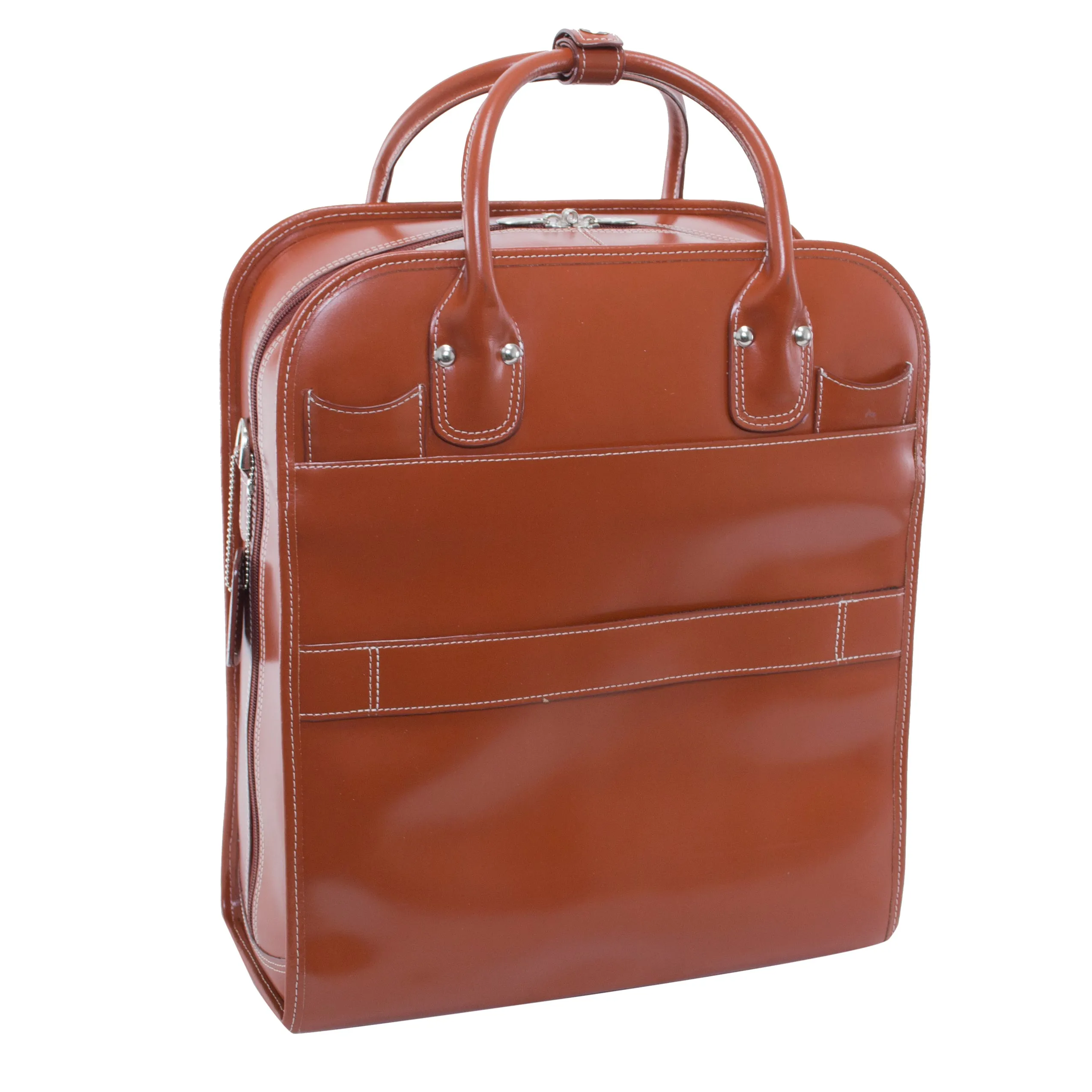 LA GRANGE | 15” Leather Vertical Detachable-Wheeled Laptop Case