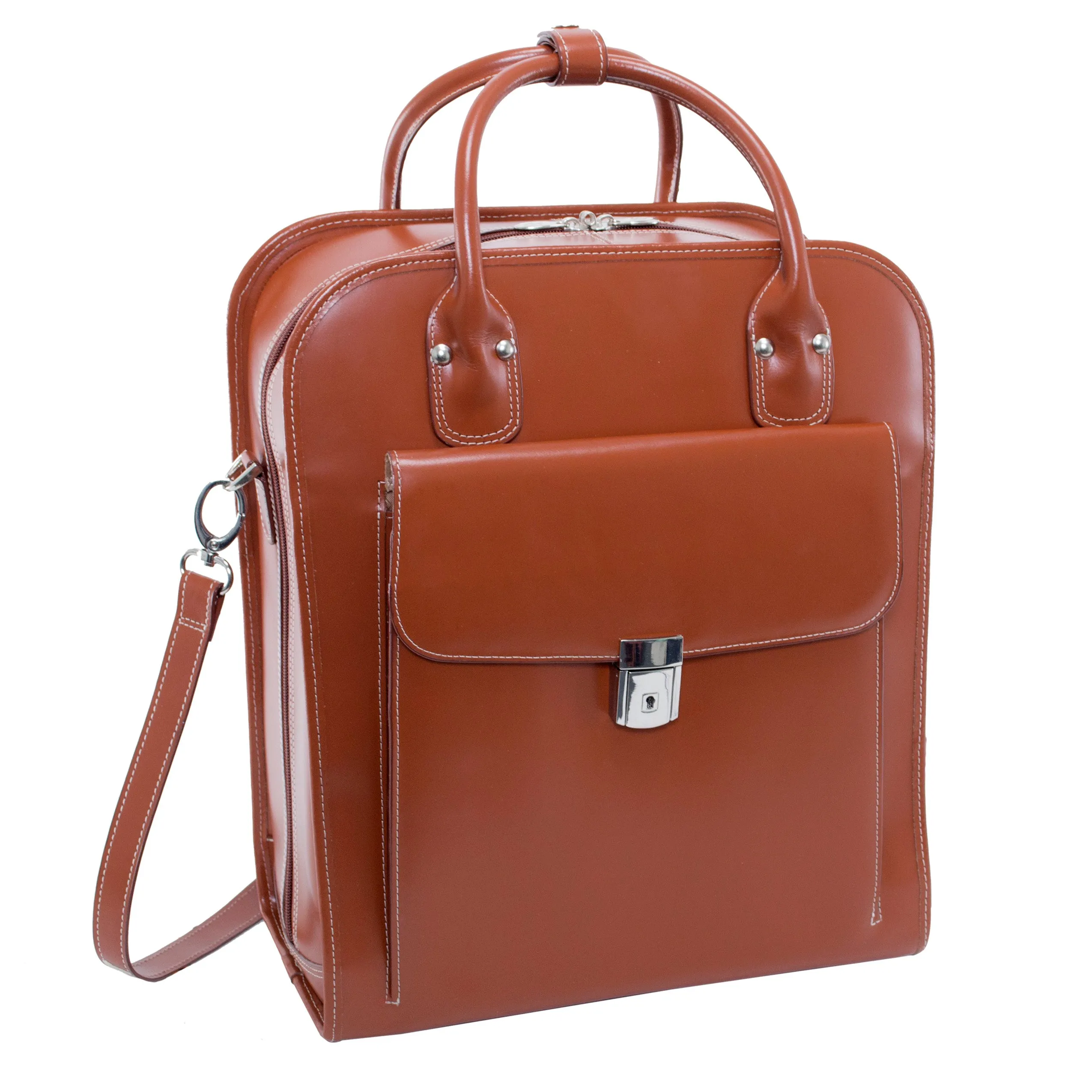 LA GRANGE | 15” Leather Vertical Detachable-Wheeled Laptop Case