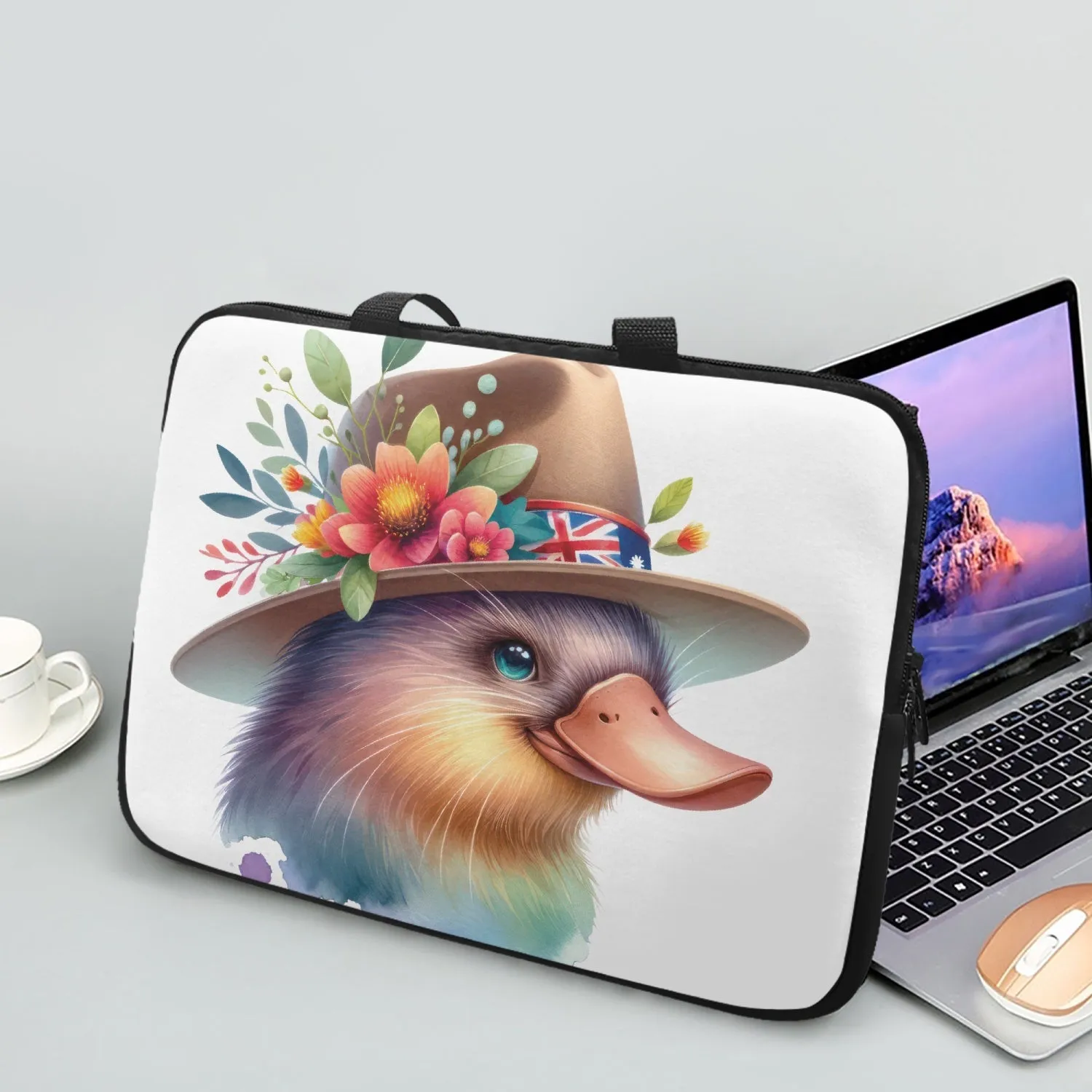 Laptop Sleeve with Handles - Australian Animals - Platypus