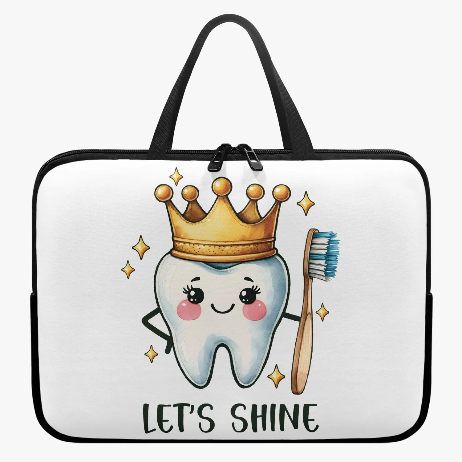 Laptop Sleeve with Handles - Dentist - Tooth - Let's Shine