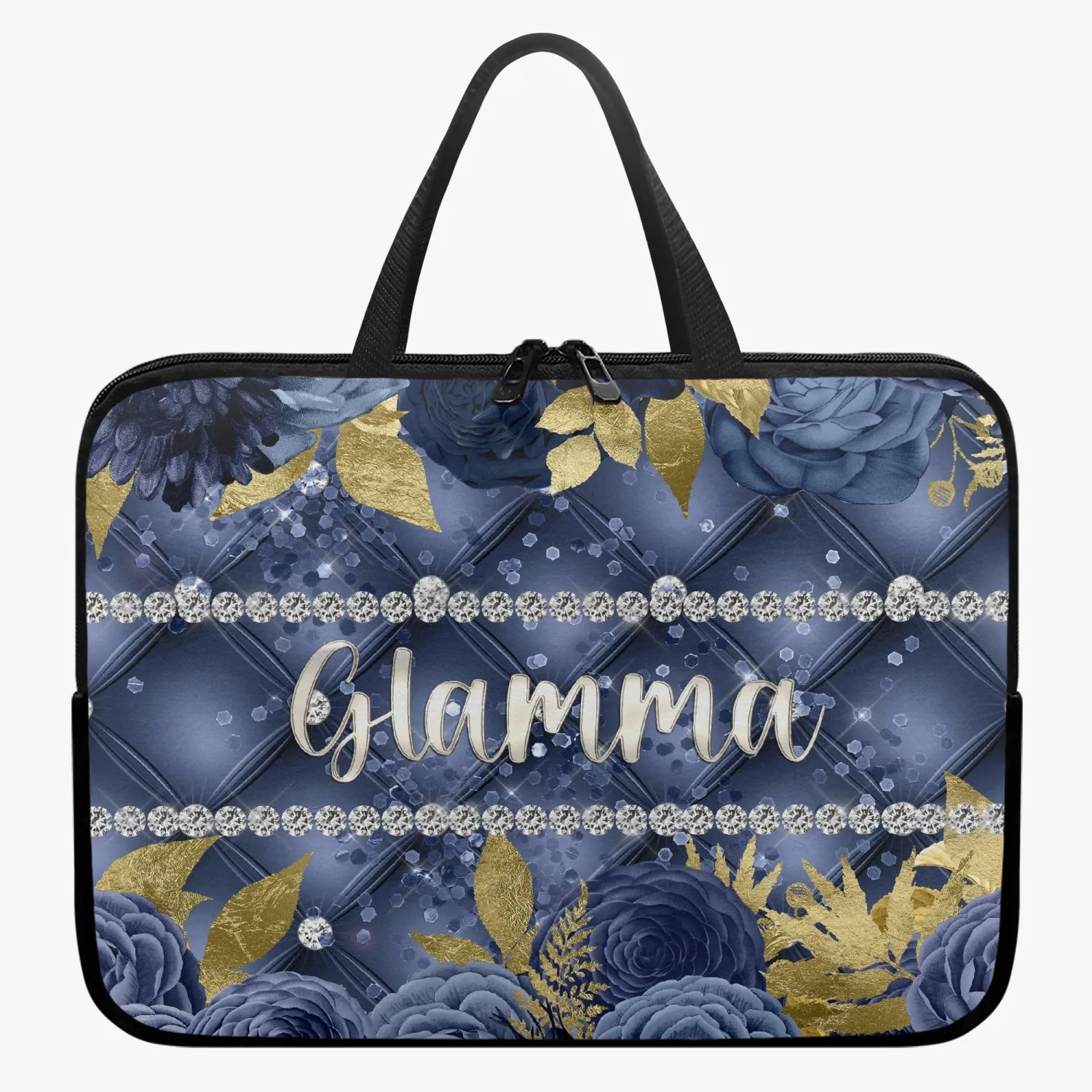 Laptop Sleeve with handles - Navy Floral - Glamma