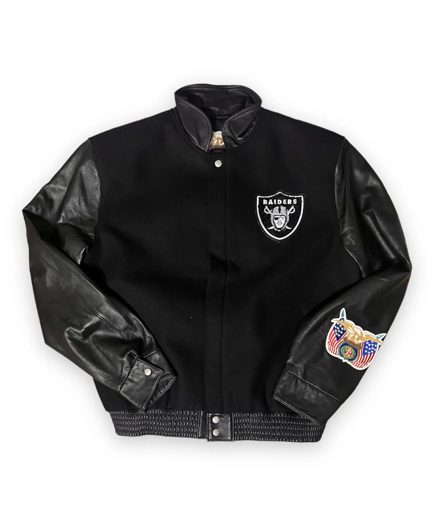 LAS VEGAS RAIDERS WOOL & LEATHER VARSITY JACKET