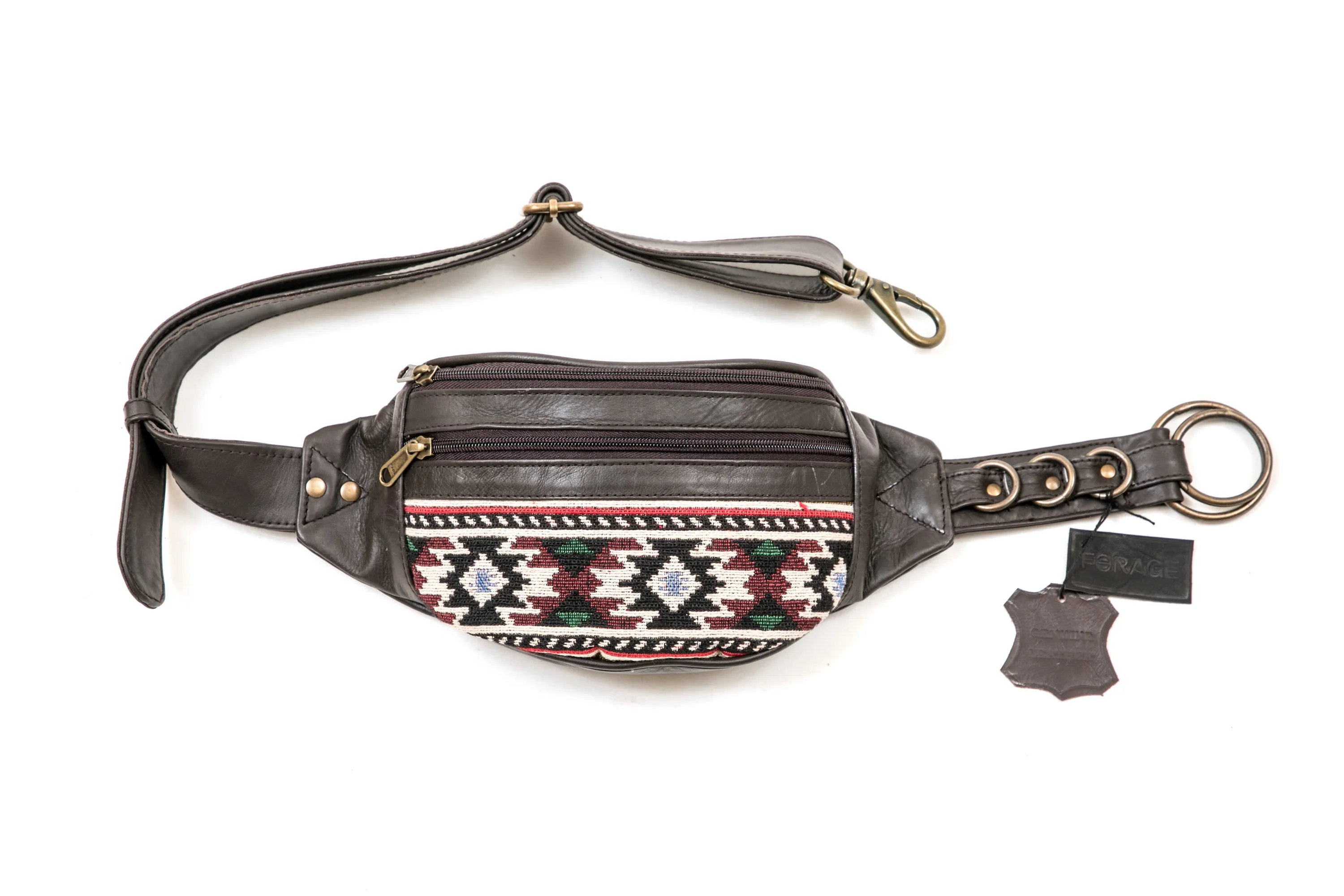 Leather Kilim Bumbag - Bohemian Brown