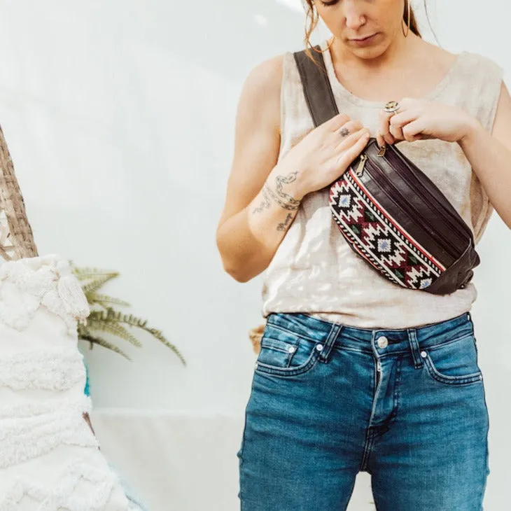 Leather Kilim Bumbag - Bohemian Brown