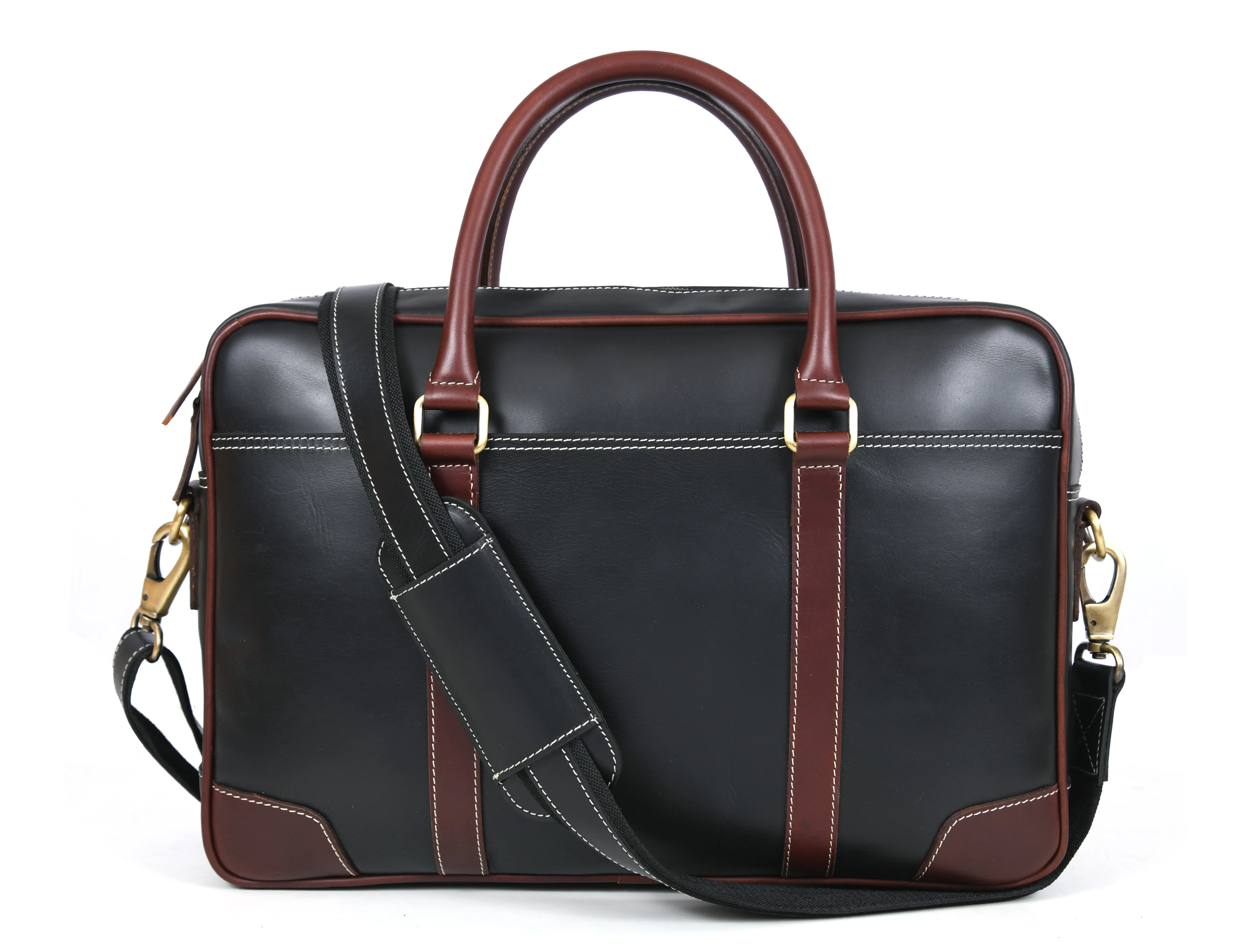 Leather Office Bag - Cinnamon Brown.