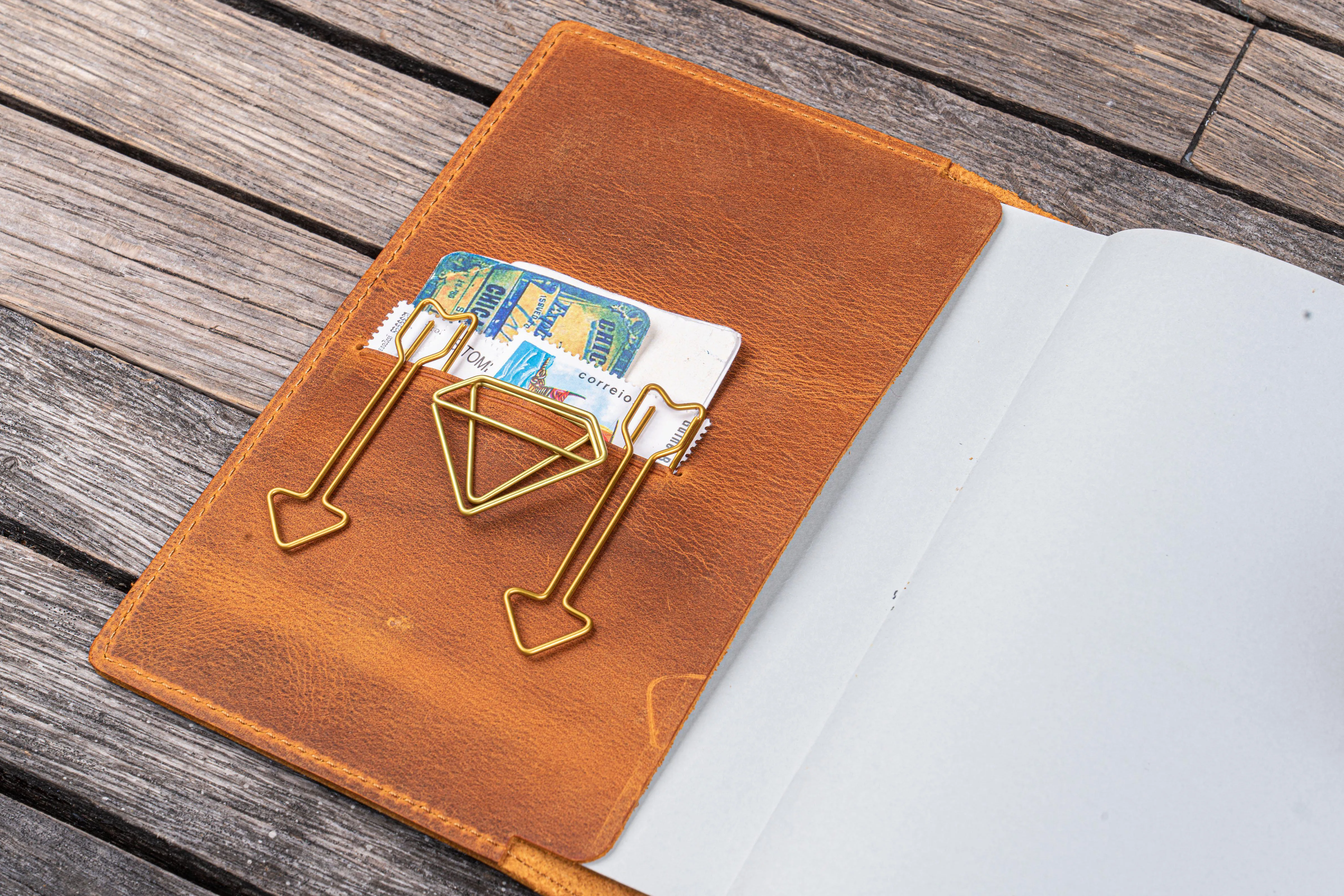 Leather Slim A6 Notebook / Planner Cover - Crazy Horse Brown