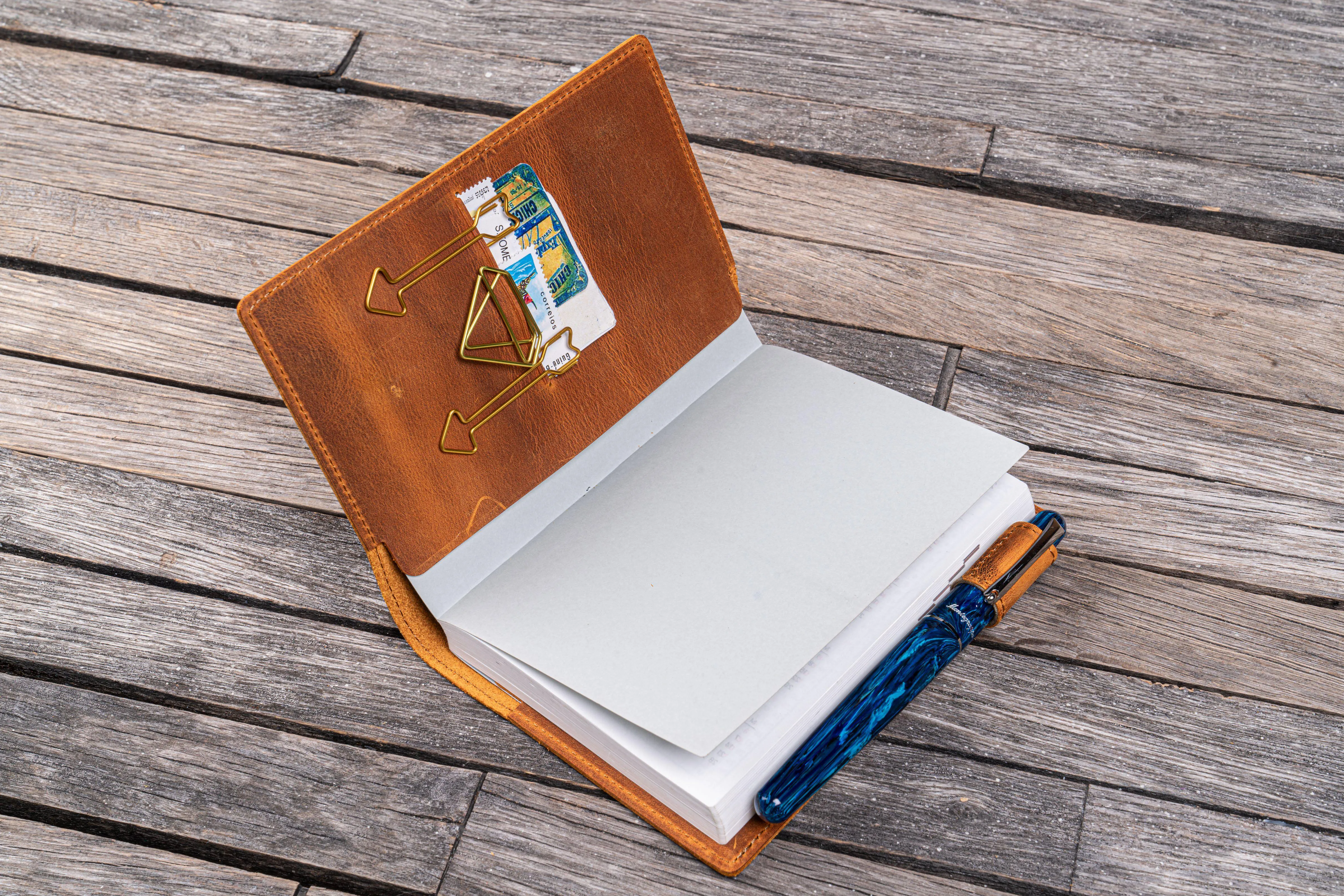 Leather Slim A6 Notebook / Planner Cover - Crazy Horse Brown