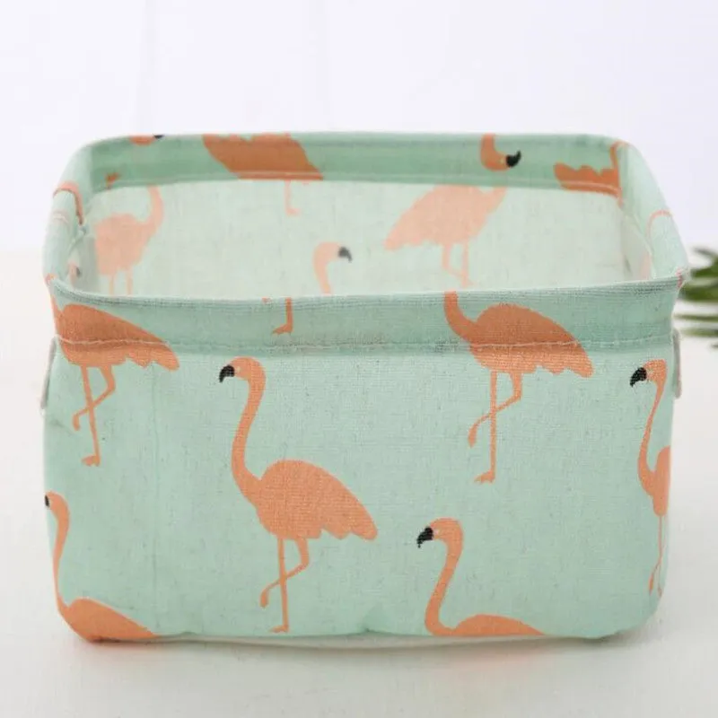 Linen Desktop Storage Box Waterproof Toy Sundries Storage Basket Cosmetic Underware Storage Organizer Office Stationery