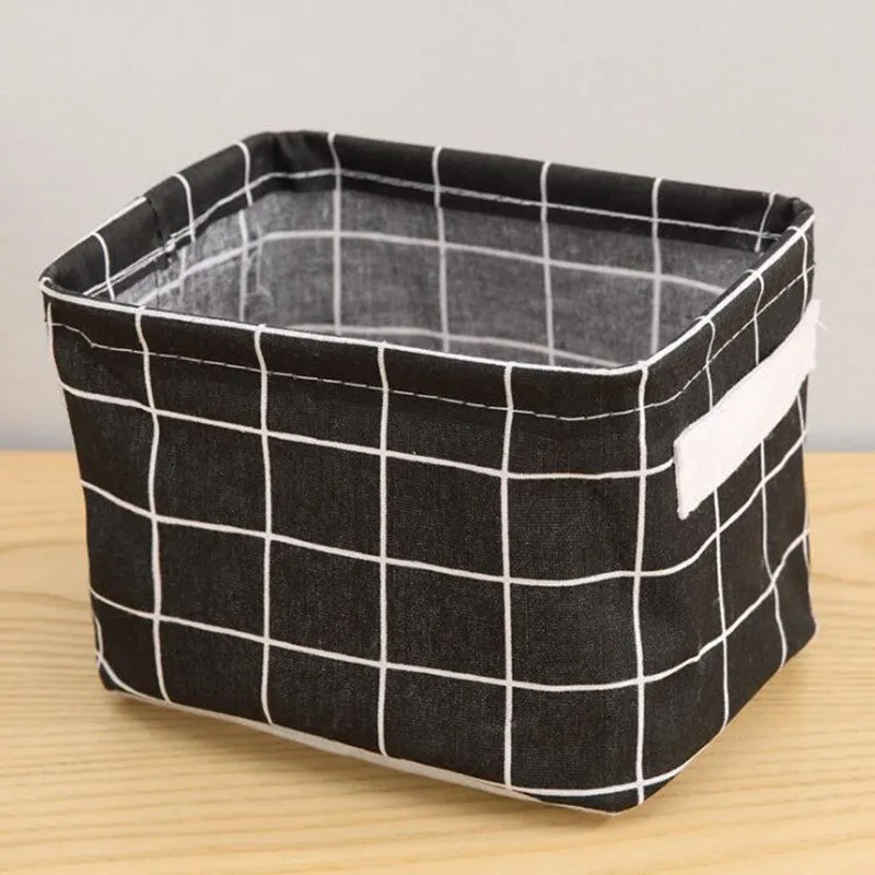 Linen Desktop Storage Box Waterproof Toy Sundries Storage Basket Cosmetic Underware Storage Organizer Office Stationery