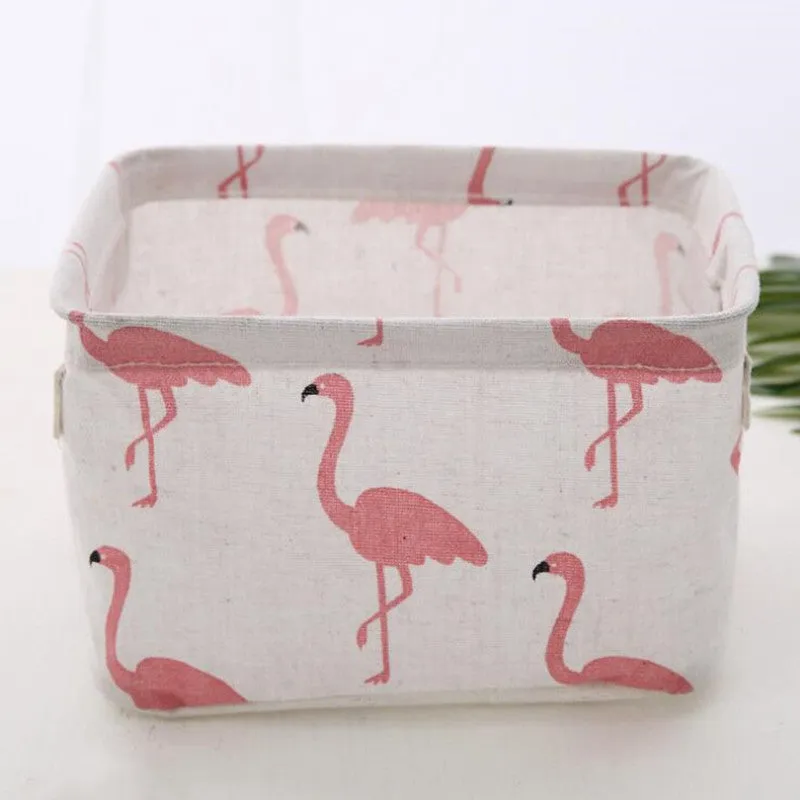 Linen Desktop Storage Box Waterproof Toy Sundries Storage Basket Cosmetic Underware Storage Organizer Office Stationery