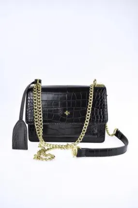 LISSY black croc/gold bag