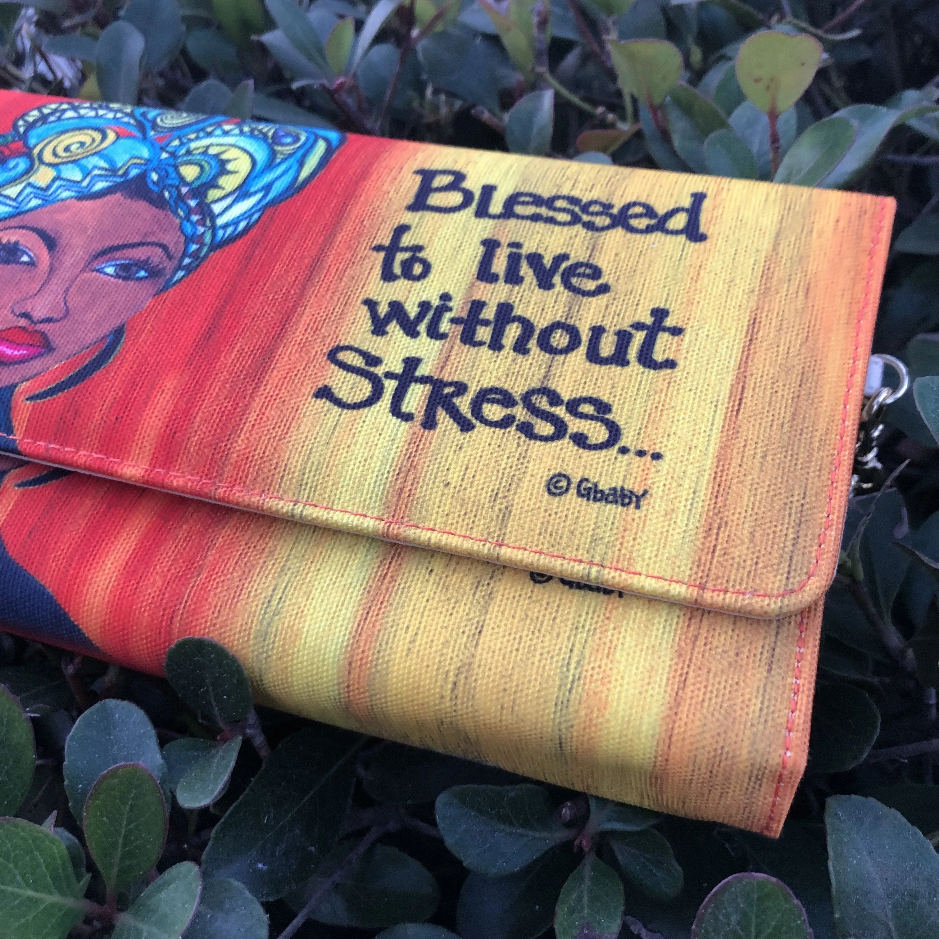 Live Without Stress Canvas Clutch