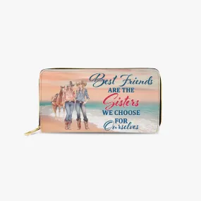 Long Type Zipper Purse - Beach, Horses, Best Friends