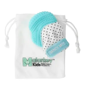 Malarkey Kids Munch Mitt Teething Mitt - Aqua Polka Dots