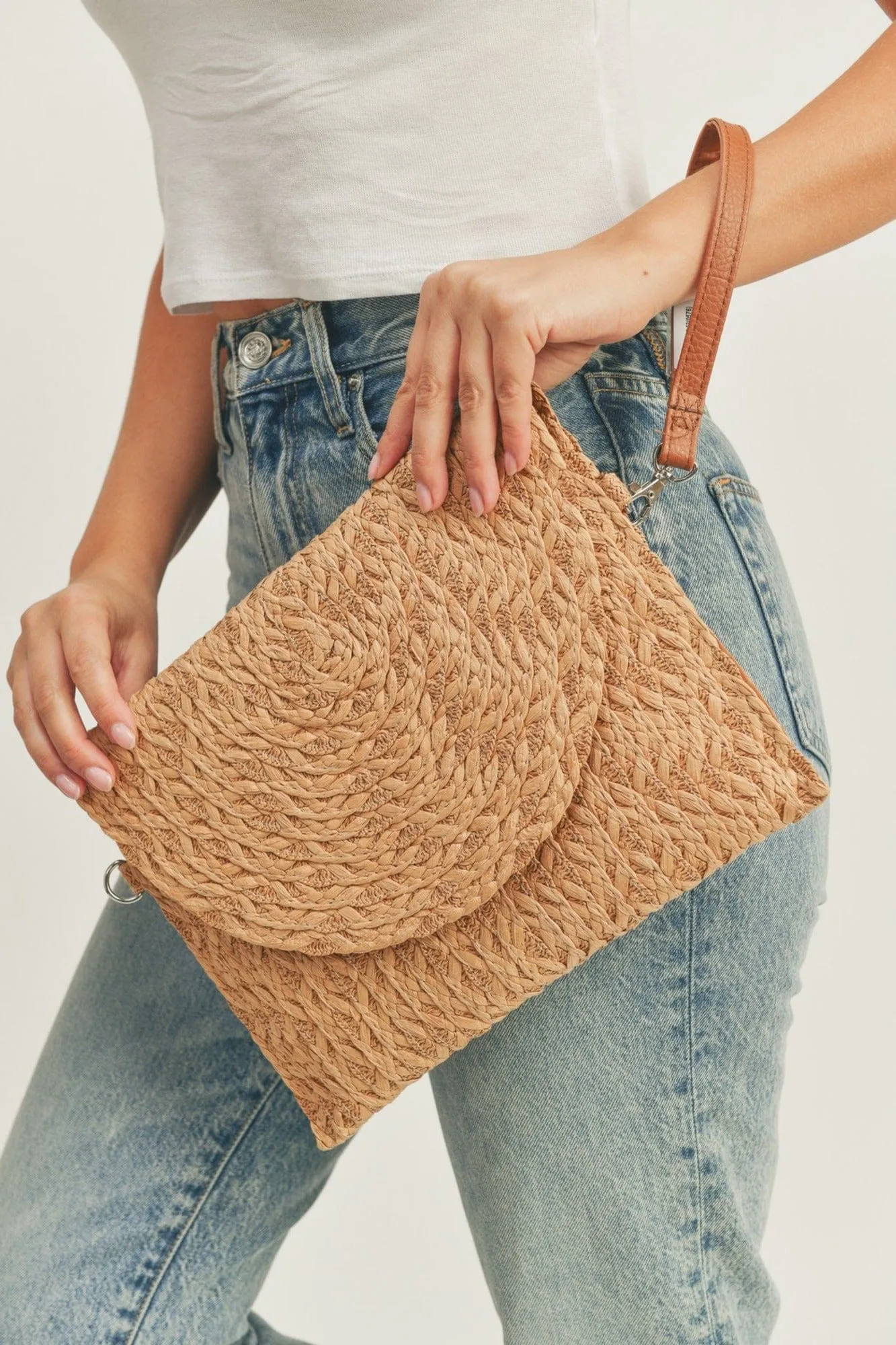 MB0185 Eliza Straw Crossbody/Clutch