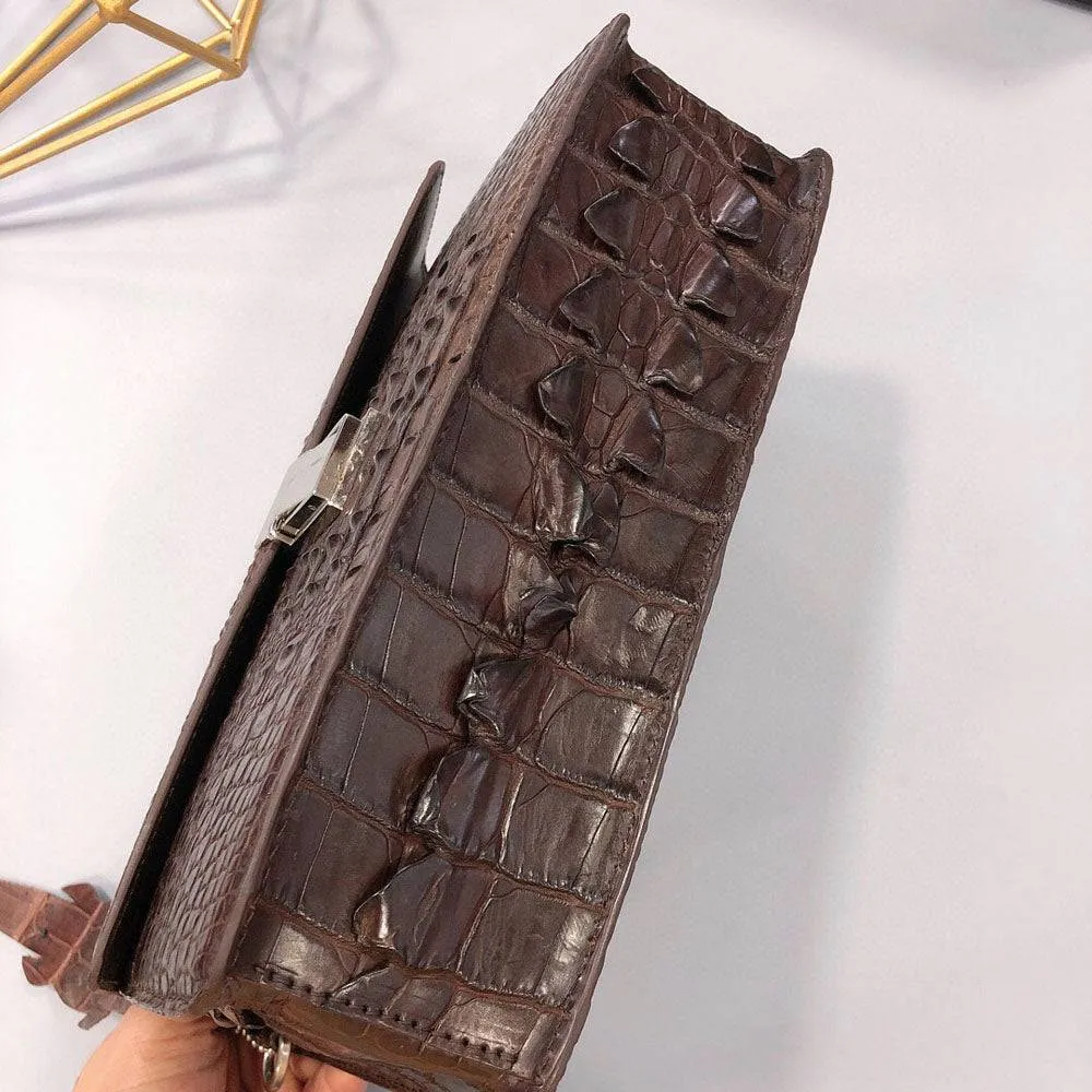 Mens Genuine Crocodile Skin Bone Leather Clutch