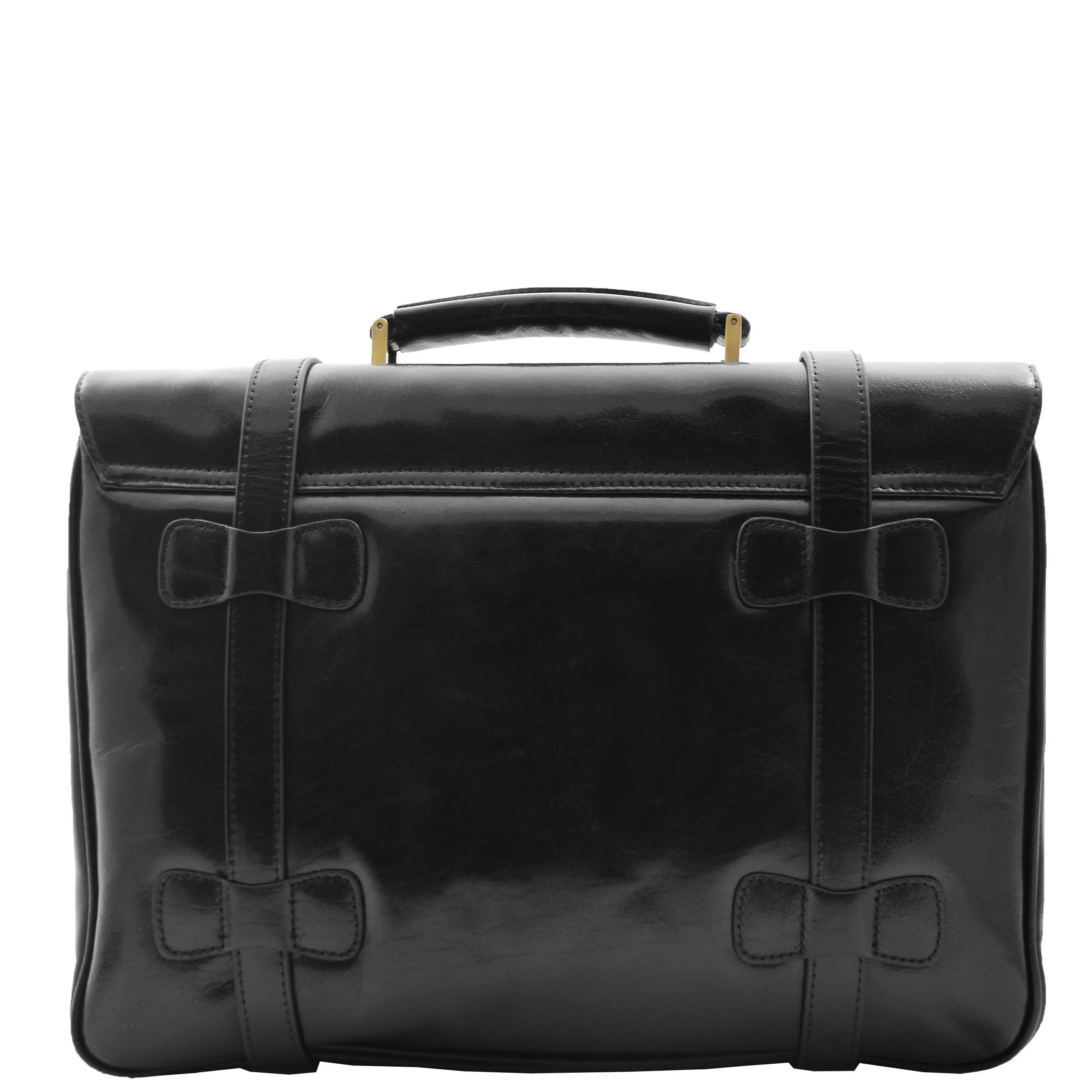 Mens Leather Briefcase Cross Body Bag Snowshill Black