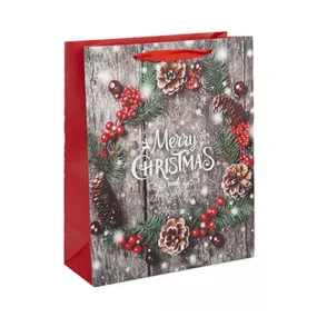 Merry Christmas Wreath Gift Bag