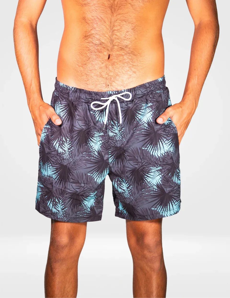 Midnight Palms - Swim Shorts With Waterproof Pocket