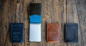 Mini EDC Fieldbook | Leather Journal Cover and Pen Caddy for Every Day Carry