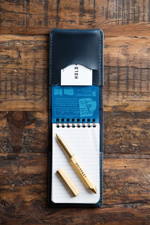 Mini EDC Fieldbook | Leather Journal Cover and Pen Caddy for Every Day Carry