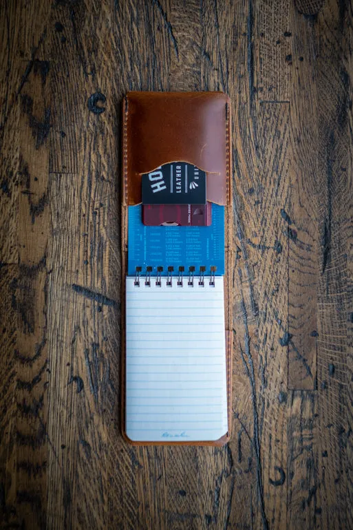 Mini EDC Fieldbook | Leather Journal Cover and Pen Caddy for Every Day Carry