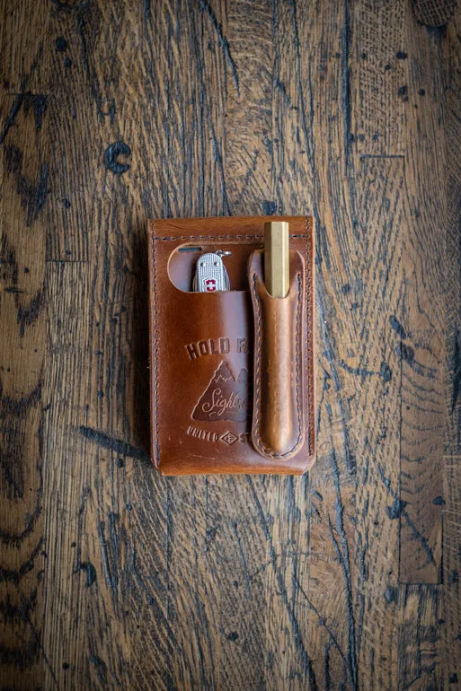 Mini EDC Fieldbook | Leather Journal Cover and Pen Caddy for Every Day Carry