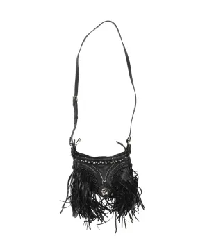 Mini Hobo Fringe Leather Shoulder Bag