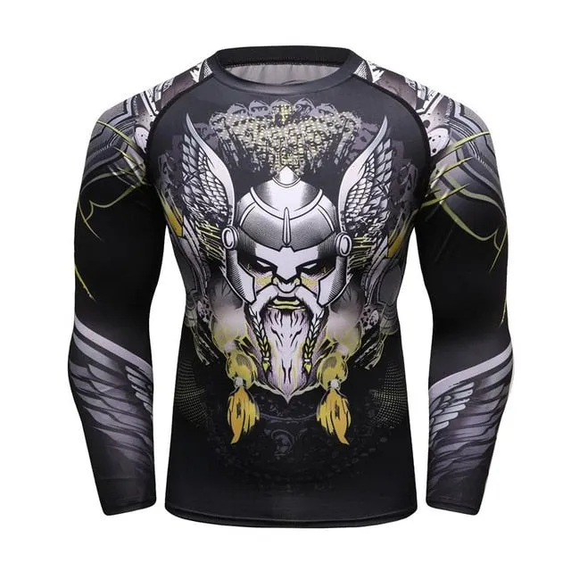 MMA Warrior Printed Workout Quick Dry Long Sleeve