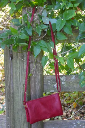 Monogrammed Clutch Burgundy