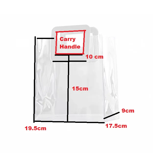 Multifunctional Clear PVC Tote Gift Bag 17x14cm