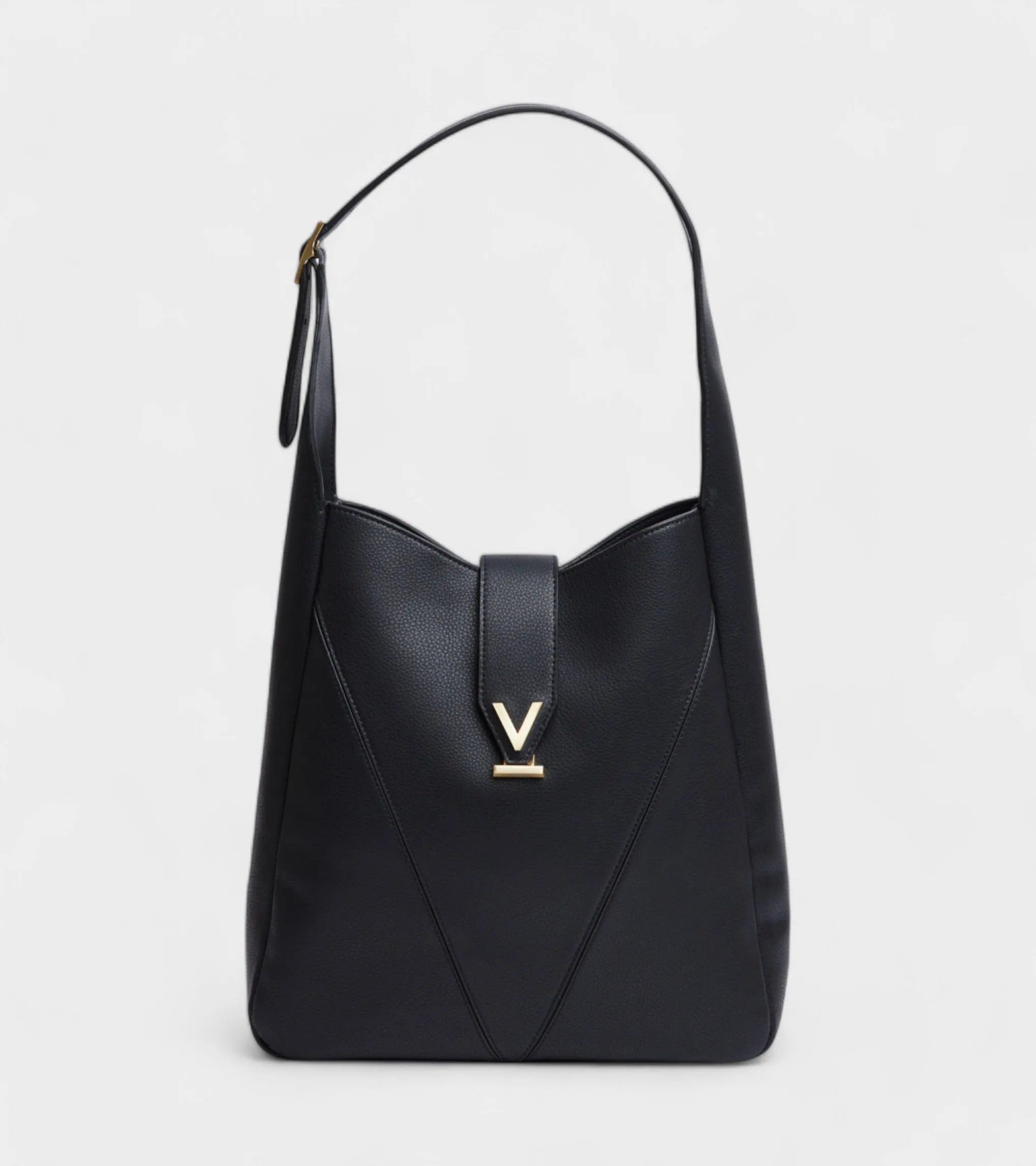 Nancy Vegan Bio-Based Bamboo Leather Elevated Tote Bag in black