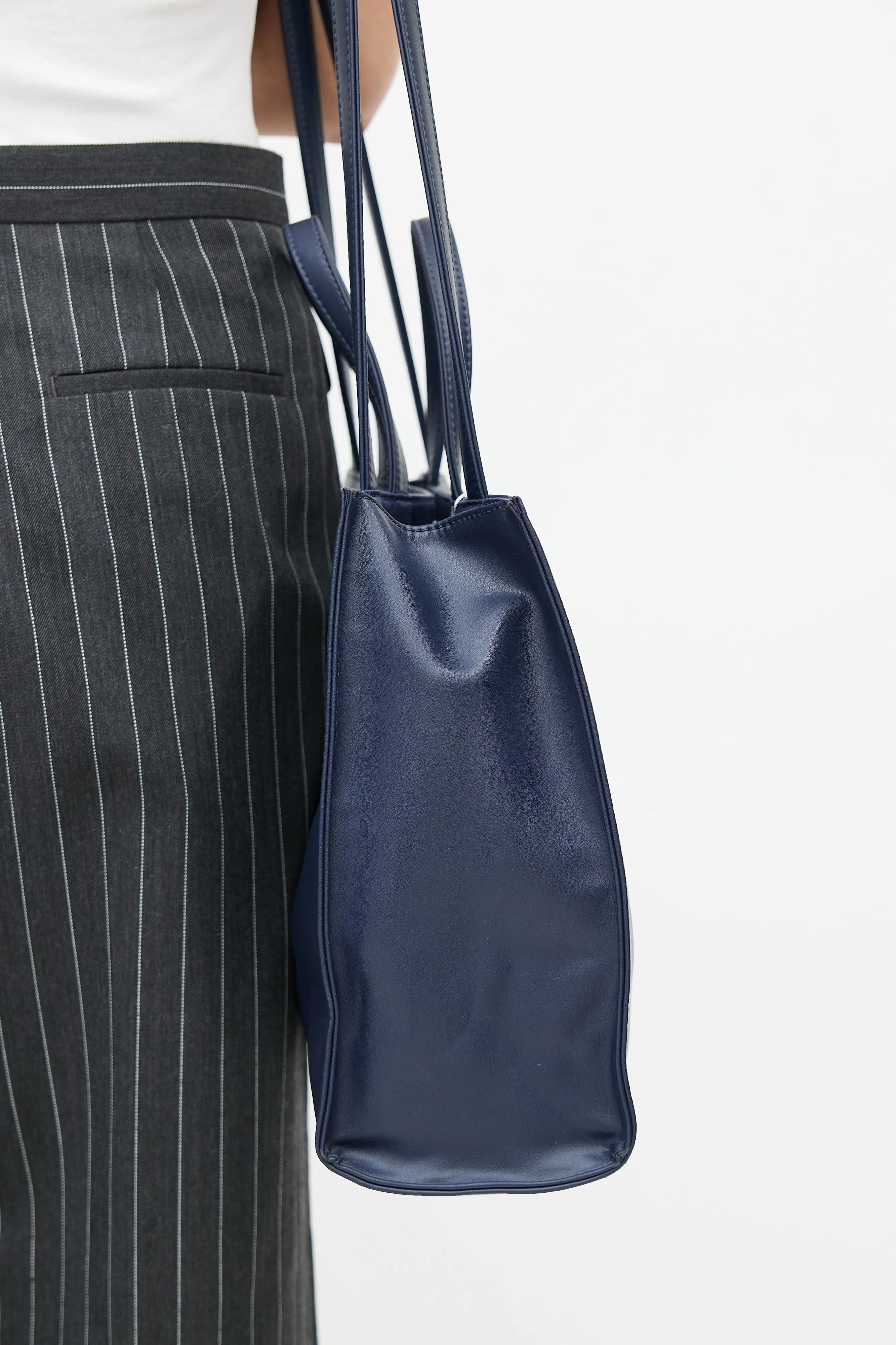 Navy Medium Shopping Bag