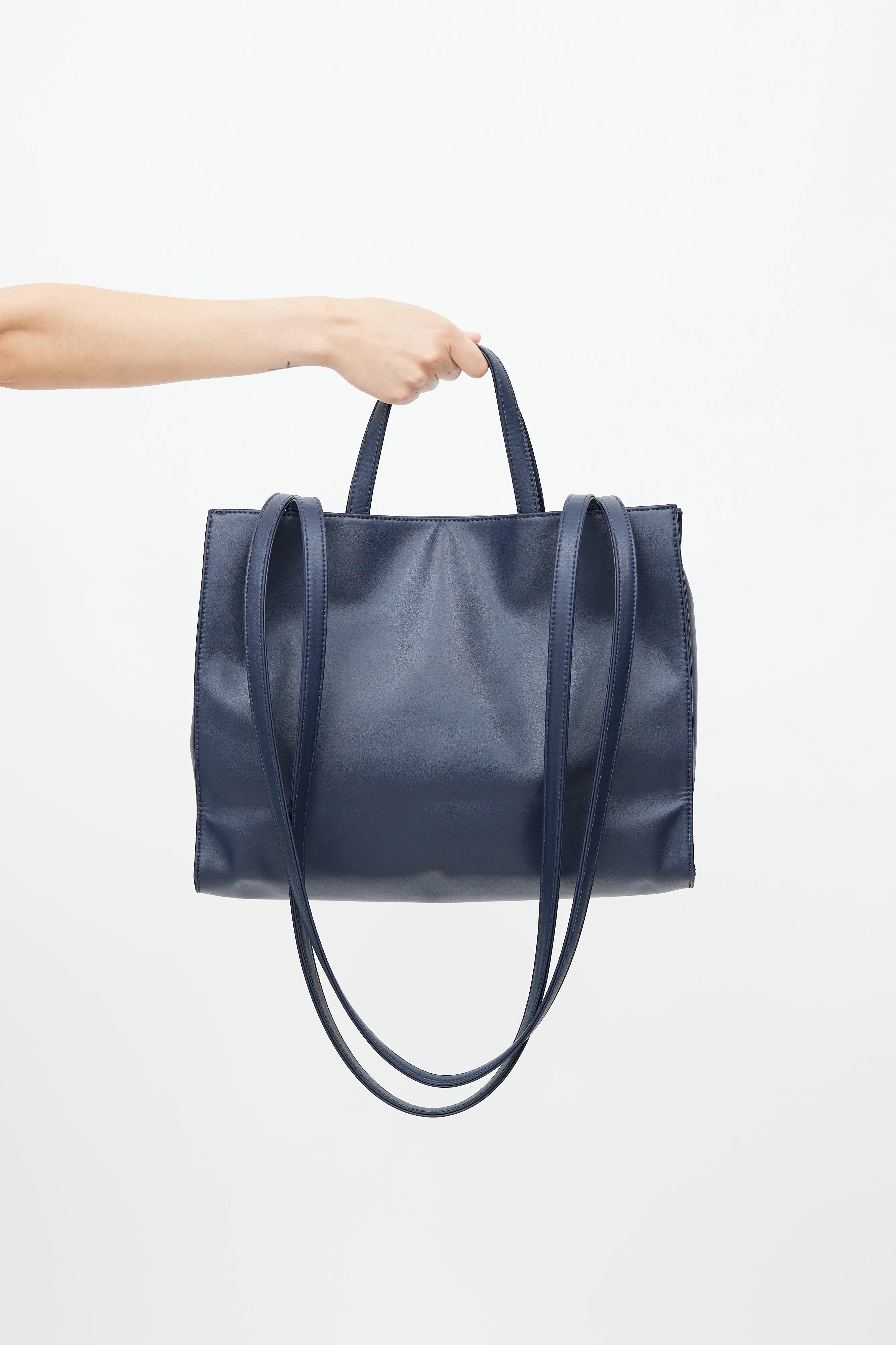 Navy Medium Shopping Bag